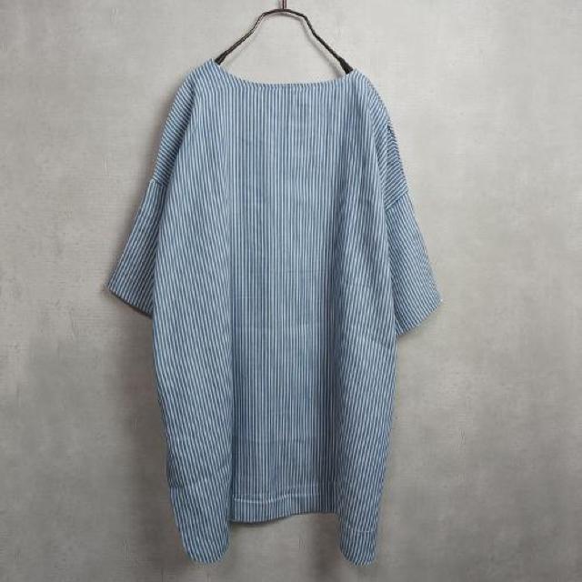 新品 コットンプルオーバー ストライプ 布帛 サックス < 女性ファッション 新品 コットンプルオーバー ストライプ 布帛 サックス < 女性ファッションの