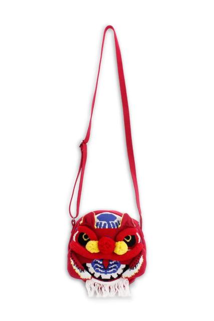 香港hoopla Red Lion Dance Lion Head Crossbody Bag獅子舞の頭の斜めかけバッグジャカード < 女性ファッション 香港hoopla Red Lion Dance Lion Head Crossbody Bag獅子舞の頭の斜めかけバッグジャカード < 女性ファッションの
