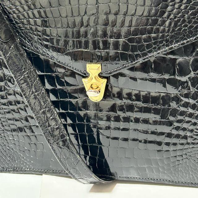 美品 最高品質 本革 クロコダイル ショルダーバッグ 肩掛け バッグ エキゾチックレザー < 女性ファッション  美品 最高品質 本革 クロコダイル ショルダーバッグ 肩掛け バッグ エキゾチックレザー < 女性ファッションの