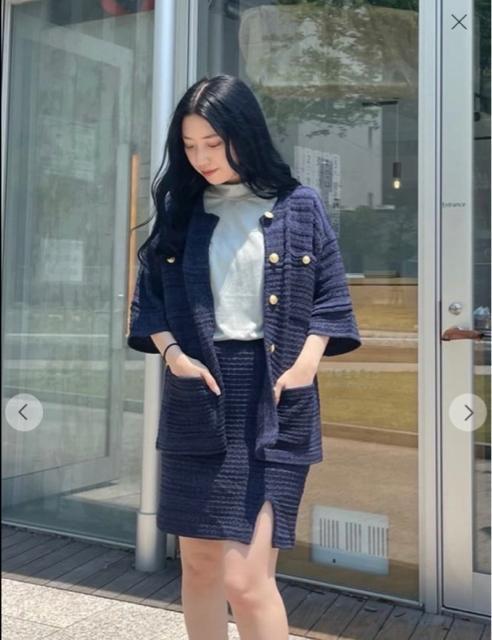 ◆新品◆1.2万◆ココディール◆ツイード風ニットカーディガン◆ネイビー◆M < ブランド ◆新品◆1.2万◆ココディール◆ツイード風ニットカーディガン◆ネイビー◆M < ブランドの