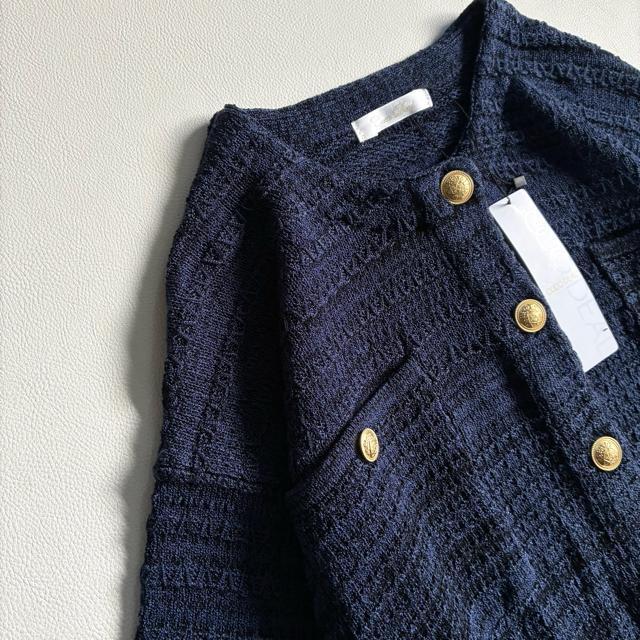 ◆新品◆1.2万◆ココディール◆ツイード風ニットカーディガン◆ネイビー◆M < ブランド ◆新品◆1.2万◆ココディール◆ツイード風ニットカーディガン◆ネイビー◆M < ブランドの