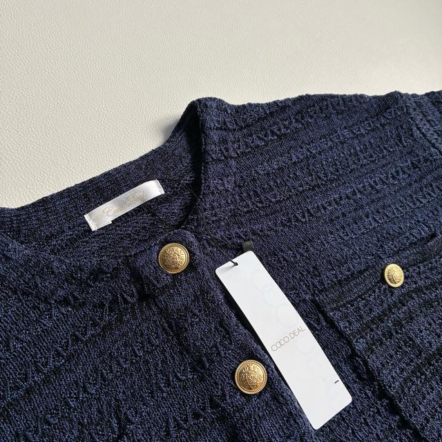 ◆新品◆1.2万◆ココディール◆ツイード風ニットカーディガン◆ネイビー◆M < ブランド ◆新品◆1.2万◆ココディール◆ツイード風ニットカーディガン◆ネイビー◆M < ブランドの
