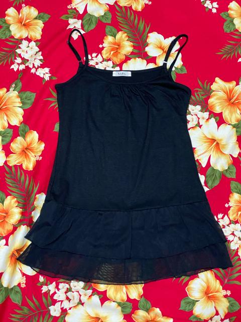 ハンキーパンキー☆ブラックインナー☆裾二重レースフリルキャミ < 女性ファッション  ハンキーパンキー☆ブラックインナー☆裾二重レースフリルキャミ  < 女性ファッションの