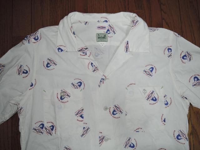 HYSTERIC GLAMOUR ヒステリックグラマー × BIG YANK ビッグヤンク 開衿シャツ M 総柄ガールロゴLOGO < ブランド HYSTERIC GLAMOUR ヒステリックグラマー × BIG YANK ビッグヤンク 開衿シャツ M 総柄ガールロゴLOGO < ブランドの