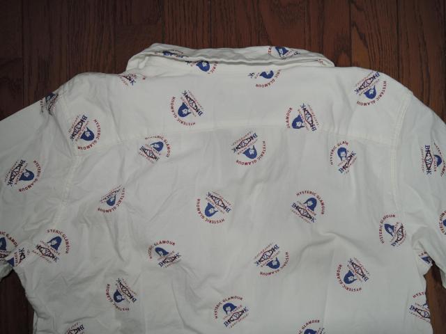 HYSTERIC GLAMOUR ヒステリックグラマー × BIG YANK ビッグヤンク 開衿シャツ M 総柄ガールロゴLOGO < ブランド HYSTERIC GLAMOUR ヒステリックグラマー × BIG YANK ビッグヤンク 開衿シャツ M 総柄ガールロゴLOGO < ブランドの