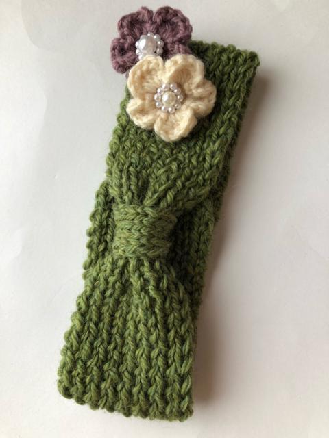 ハンドメイド ヘアバンド ウール100% SM2好き ガーリー グリーン < 女性ファッション  ハンドメイド ヘアバンド ウール100% SM2好き ガーリー グリーン < 女性ファッションの