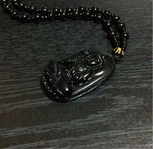 黒曜石 観音様 ペンダンネックレス黒曜石パワーストーン < 男性アクセサリー/時計  黒曜石 観音様 ペンダンネックレス黒曜石パワーストーン < 男性アクセサリー/時計の