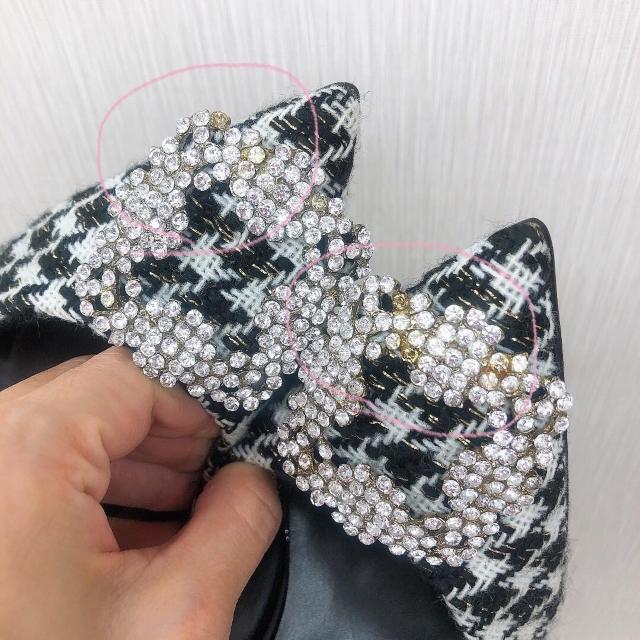 ◆DIANA/ダイアナ◆千鳥柄×ラインストーンビジューツイード生地パンプス★23.5cm*高見え♪ < ブランド ◆DIANA/ダイアナ◆千鳥柄×ラインストーンビジューツイード生地パンプス★23.5cm*高見え♪ < ブランドの