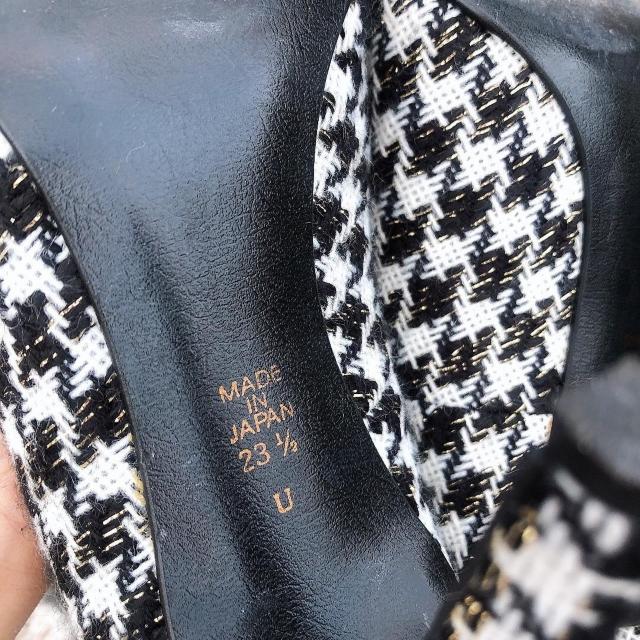 ◆DIANA/ダイアナ◆千鳥柄×ラインストーンビジューツイード生地パンプス★23.5cm*高見え♪ < ブランド ◆DIANA/ダイアナ◆千鳥柄×ラインストーンビジューツイード生地パンプス★23.5cm*高見え♪ < ブランドの