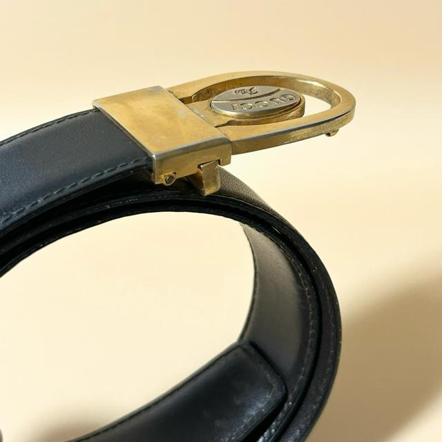 GUCCI グッチ レザー ベルト ヴィンテージ ゴールド バックル ブラック メンズ レディース < ブランド GUCCI グッチ レザー ベルト ヴィンテージ ゴールド バックル ブラック メンズ レディース < ブランドの