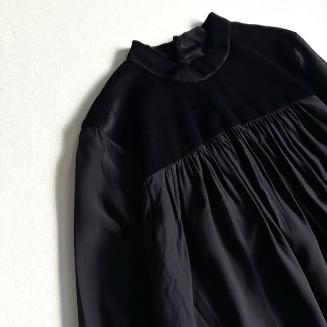 ◆美品◆トゥモローランド◆ベルベットコンビ長袖ブラウス◆黒ブラック◆S◆シルク混 < 女性ファッション ◆美品◆トゥモローランド◆ベルベットコンビ長袖ブラウス◆黒ブラック◆S◆シルク混 < 女性ファッションの