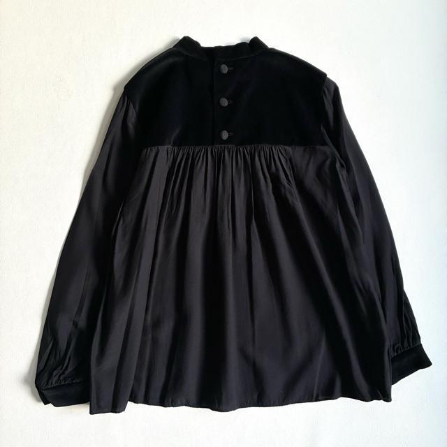 ◆美品◆トゥモローランド◆ベルベットコンビ長袖ブラウス◆黒ブラック◆S◆シルク混 < 女性ファッション ◆美品◆トゥモローランド◆ベルベットコンビ長袖ブラウス◆黒ブラック◆S◆シルク混 < 女性ファッションの