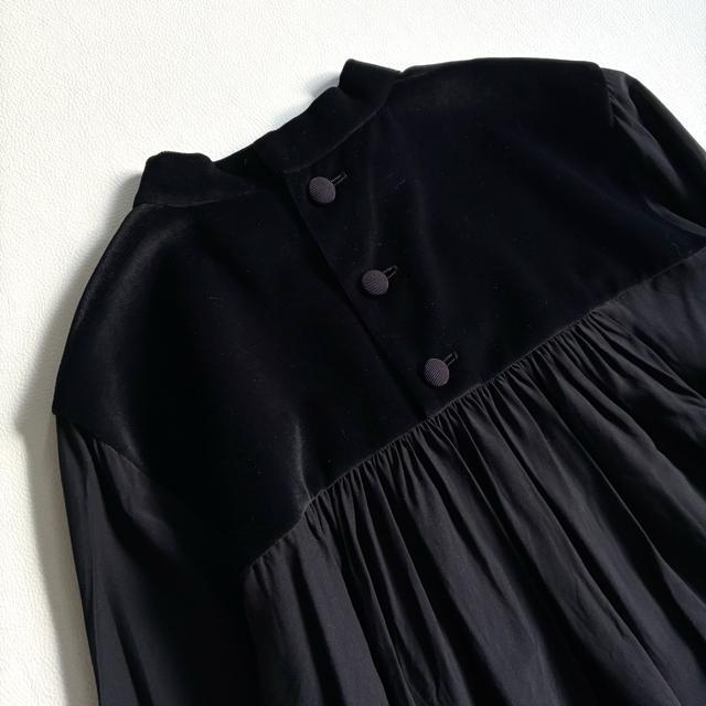 ◆美品◆トゥモローランド◆ベルベットコンビ長袖ブラウス◆黒ブラック◆S◆シルク混 < 女性ファッション ◆美品◆トゥモローランド◆ベルベットコンビ長袖ブラウス◆黒ブラック◆S◆シルク混 < 女性ファッションの