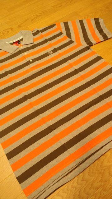 elementカノコボーダーポロシャツ グレーオレンジ ロゴ刺繍 サイズXXL B < 男性ファッション  elementカノコボーダーポロシャツ グレーオレンジ ロゴ刺繍 サイズXXL B  < 男性ファッションの