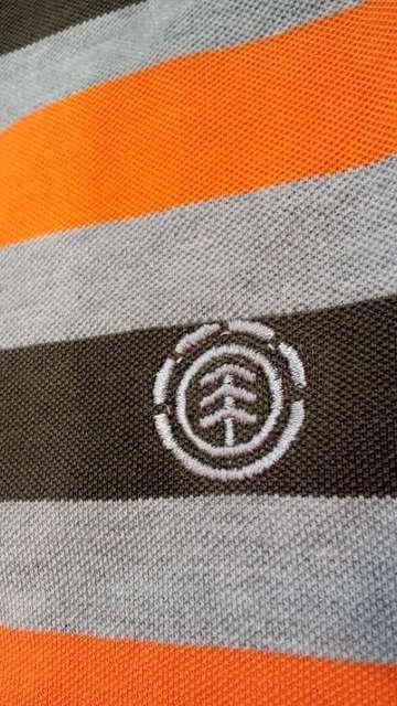 elementカノコボーダーポロシャツ グレーオレンジ ロゴ刺繍 サイズXXL B < 男性ファッション  elementカノコボーダーポロシャツ グレーオレンジ ロゴ刺繍 サイズXXL B < 男性ファッションの