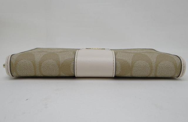 コーチ シグネチャー ストライプ PVC ラウンドファスナー長財布 カーキ×ホワイト 送料無料 < ブランド コーチ シグネチャー ストライプ PVC ラウンドファスナー長財布 カーキ×ホワイト 送料無料 < ブランドの