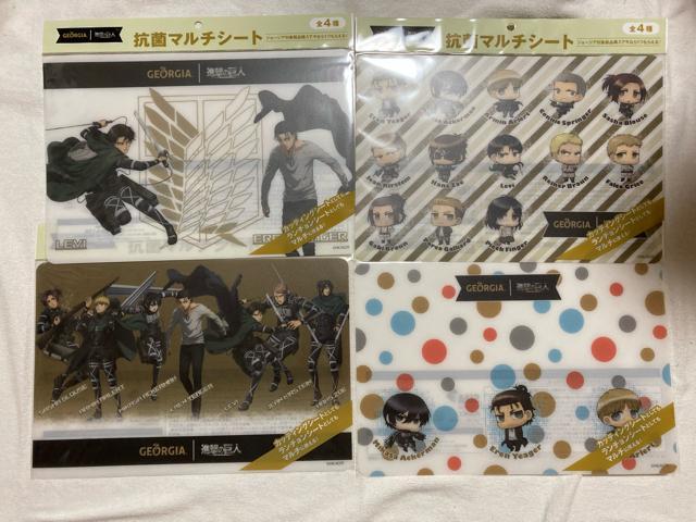 ☆ GEORGIA 進撃の巨人 抗菌マルチシート 全4種セット ジョージア < アニメ/コミック/キャラクター  ☆ GEORGIA 進撃の巨人 抗菌マルチシート 全4種セット ジョージア  < アニメ/コミック/キャラクターの
