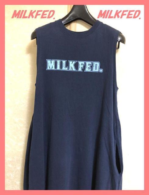 ☆ミルクフェド☆美品☆完売ギャザーフレアロゴノースリーブマキシワンピ☆ < ブランド ☆ミルクフェド☆美品☆完売ギャザーフレアロゴノースリーブマキシワンピ☆ < ブランドの