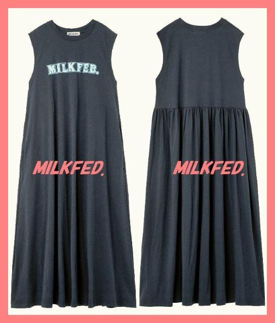 ☆ミルクフェド☆美品☆完売ギャザーフレアロゴノースリーブマキシワンピ☆ < ブランド ☆ミルクフェド☆美品☆完売ギャザーフレアロゴノースリーブマキシワンピ☆ < ブランドの