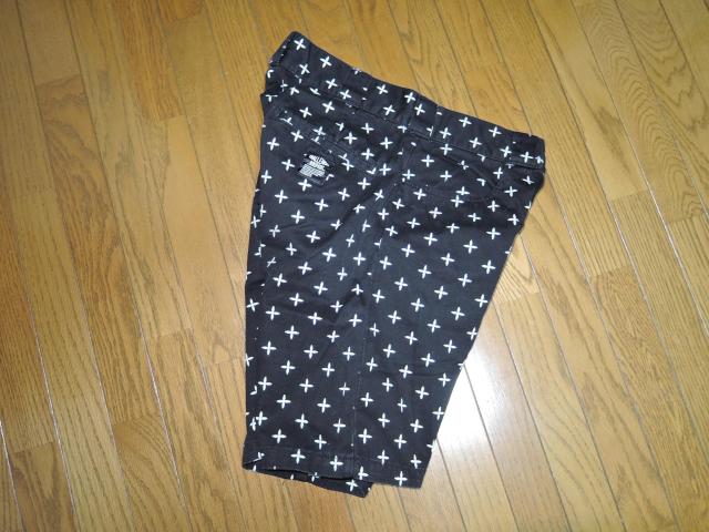 CHALLENGER チャレンジャー CROSS PRINTED CHINO SHORTS ハーフチノパンツ S 黒クロスドット柄 < 男性ファッション  CHALLENGER チャレンジャー CROSS PRINTED CHINO SHORTS ハーフチノパンツ S 黒クロスドット柄 < 男性ファッションの