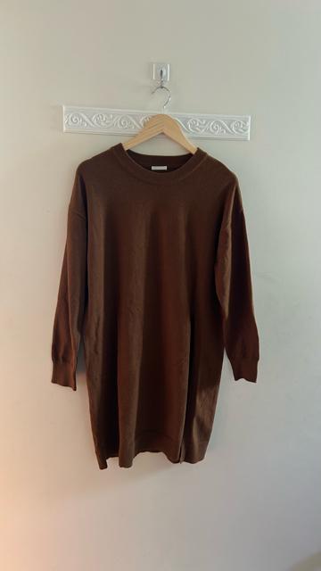 GU ジーユー ニットロングチュニック ニットワンピース ブラウン 茶 L < ブランド  GU ジーユー ニットロングチュニック ニットワンピース ブラウン 茶 L < ブランドの