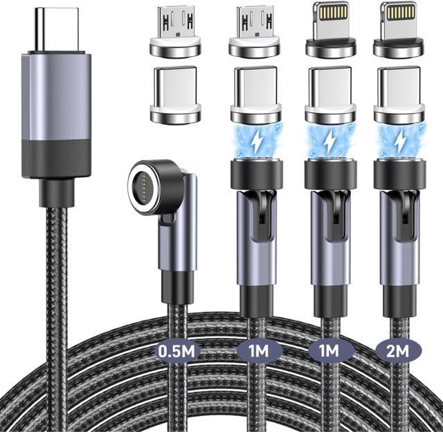 4本セット マグネット充電ケーブル タイプc急速 3in1 60W PD対応 7ピン 360°+180°回転 磁石 防塵 片手操作 < PC本体/周辺機器 4本セット マグネット充電ケーブル タイプc急速 3in1 60W PD対応 7ピン 360°+180°回転 磁石 防塵 片手操作 < PC本体/周辺機器の