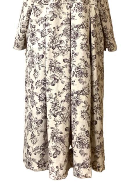 ハンドメイド 切り替えタックop アンティークローズ線画 生成りベージュ&ブラウン cotton&リネン < 女性ファッション ハンドメイド 切り替えタックop アンティークローズ線画 生成りベージュ&ブラウン cotton&リネン < 女性ファッションの