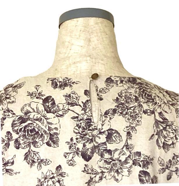 ハンドメイド 切り替えタックop アンティークローズ線画 生成りベージュ&ブラウン cotton&リネン < 女性ファッション ハンドメイド 切り替えタックop アンティークローズ線画 生成りベージュ&ブラウン cotton&リネン < 女性ファッションの