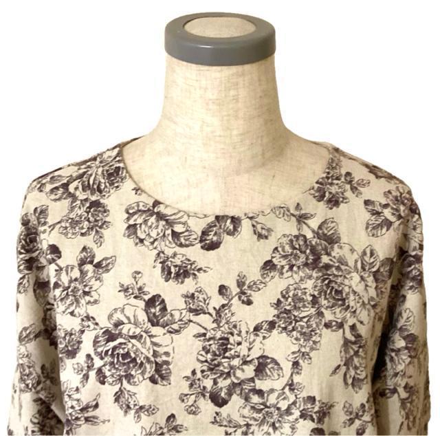 ハンドメイド 切り替えタックop アンティークローズ線画 生成りベージュ&ブラウン cotton&リネン < 女性ファッション ハンドメイド 切り替えタックop アンティークローズ線画 生成りベージュ&ブラウン cotton&リネン < 女性ファッションの