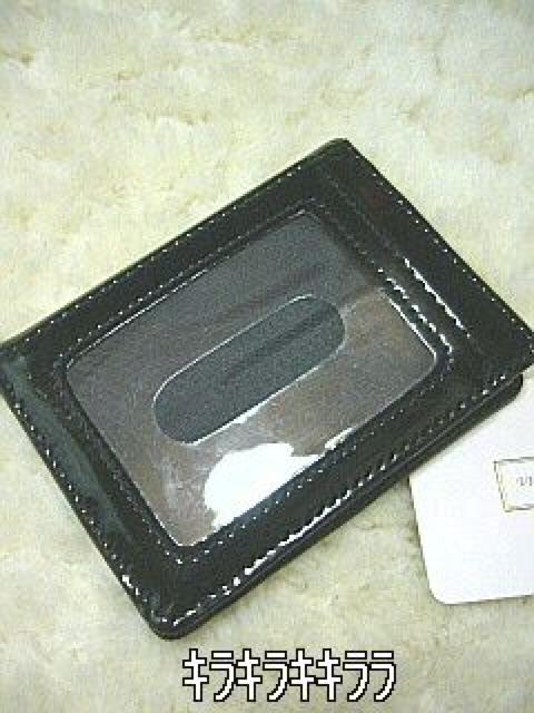 《New》プリンセス★エナメル*リボン付・パスケース<ブラックxホワイト> < 女性ファッション 《New》プリンセス★エナメル*リボン付・パスケース<ブラックxホワイト> < 女性ファッションの