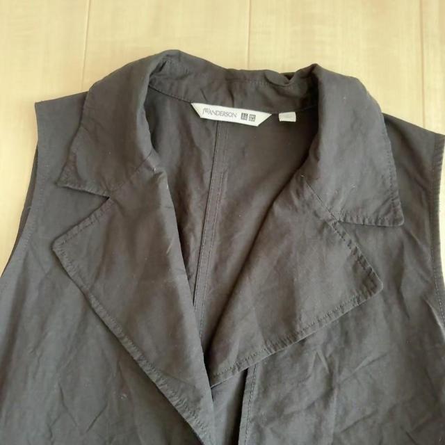 ◆UNIQLO×JW ANDERSON/ユニクロ◆リネンブレンドラペルワンピース★ブラックL*ベルトなし < ブランド ◆UNIQLO×JW ANDERSON/ユニクロ◆リネンブレンドラペルワンピース★ブラックL*ベルトなし < ブランドの