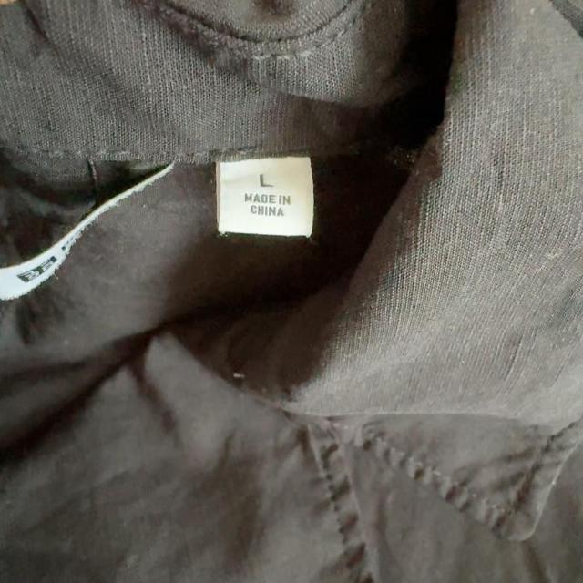 ◆UNIQLO×JW ANDERSON/ユニクロ◆リネンブレンドラペルワンピース★ブラックL*ベルトなし < ブランド ◆UNIQLO×JW ANDERSON/ユニクロ◆リネンブレンドラペルワンピース★ブラックL*ベルトなし < ブランドの