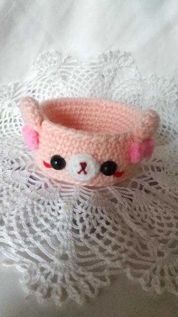 くま編みぐるみ小物入れ(ピンク) < ペット/手芸/園芸 くま編みぐるみ小物入れ(ピンク) < ペット/手芸/園芸の