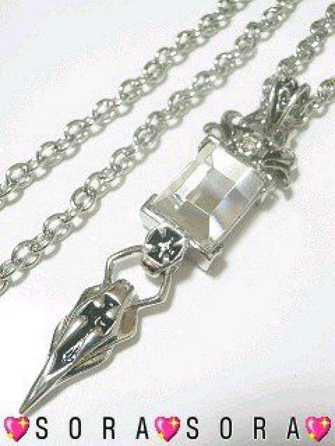 激シブ♪存在感抜群 芸能人愛用 スクエアカット クリスタルダガークロスモチーフネックレス < 男性アクセサリー/時計  激シブ♪存在感抜群 芸能人愛用 スクエアカット クリスタルダガークロスモチーフネックレス  < 男性アクセサリー/時計の