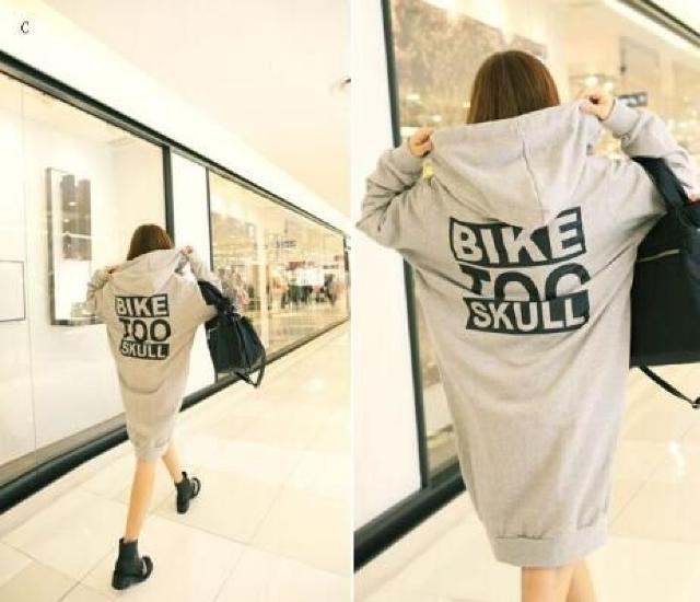★バックプリント裏起毛ロングパーカーGR < 女性ファッション  ★バックプリント裏起毛ロングパーカーGR  < 女性ファッションの