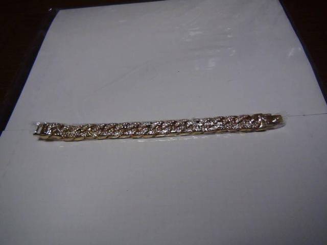 金メッキ ブレスレットステンレス 4面カット喜平 ラインストーン新品 1!。 < 男性アクセサリー/時計  金メッキ ブレスレットステンレス 4面カット喜平 ラインストーン新品 1!。  < 男性アクセサリー/時計の