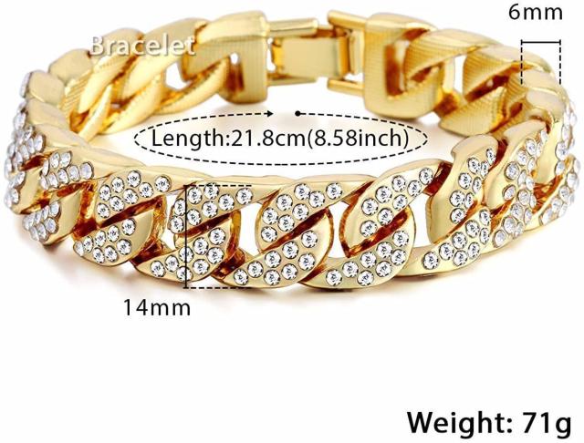 金メッキ ブレスレットステンレス 4面カット喜平 ラインストーン新品 1!。 < 男性アクセサリー/時計  金メッキ ブレスレットステンレス 4面カット喜平 ラインストーン新品 1!。 < 男性アクセサリー/時計の