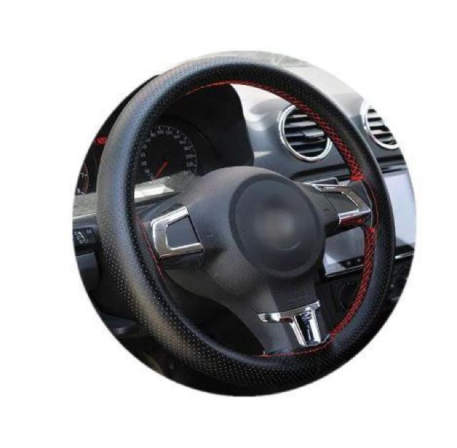 送料無料 未使用品 車 38cm ハンドルカバー 人工皮革 ステアリング 編み上げタイプ ブラック&レッド レッドステッチ < 自動車/バイク 送料無料 未使用品 車 38cm ハンドルカバー 人工皮革 ステアリング 編み上げタイプ ブラック&レッド レッドステッチ < 自動車/バイク