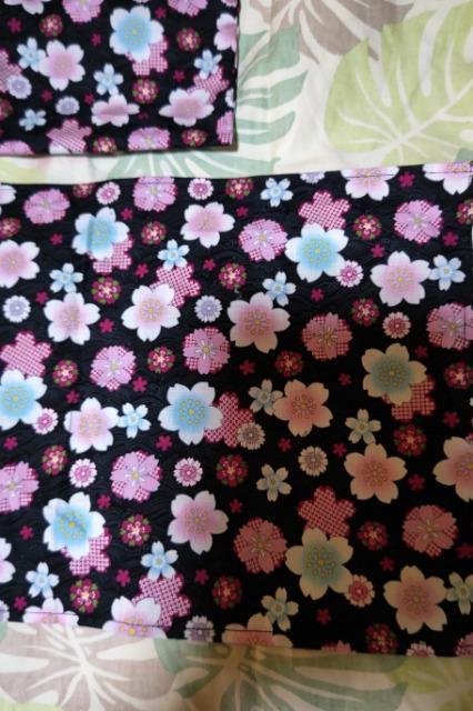 ★新柄黒×波に桜和柄給食巾着袋&ランチョンマット2点セット < キッズ/ベビー  ★新柄黒×波に桜和柄給食巾着袋&ランチョンマット2点セット < キッズ/ベビーの