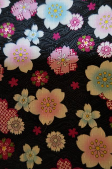 ★新柄黒×波に桜和柄給食巾着袋&ランチョンマット2点セット < キッズ/ベビー  ★新柄黒×波に桜和柄給食巾着袋&ランチョンマット2点セット < キッズ/ベビーの