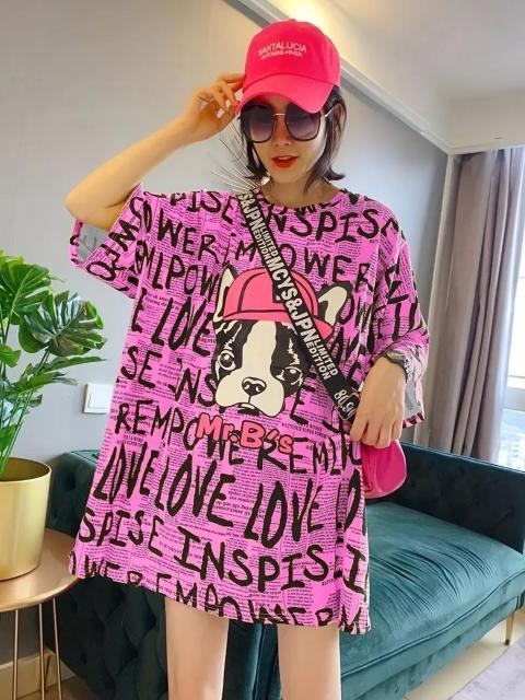 爆ヤス価格1590円★女性用半袖Tシャツ、幾何学プリント&モチベーショナルレタリング USAサイズM(日本サイズL相当)赤 < 女性ファッション 爆ヤス価格1590円★女性用半袖Tシャツ、幾何学プリント&モチベーショナルレタリング USAサイズM(日本サイズL相当)赤 < 女性ファッションの