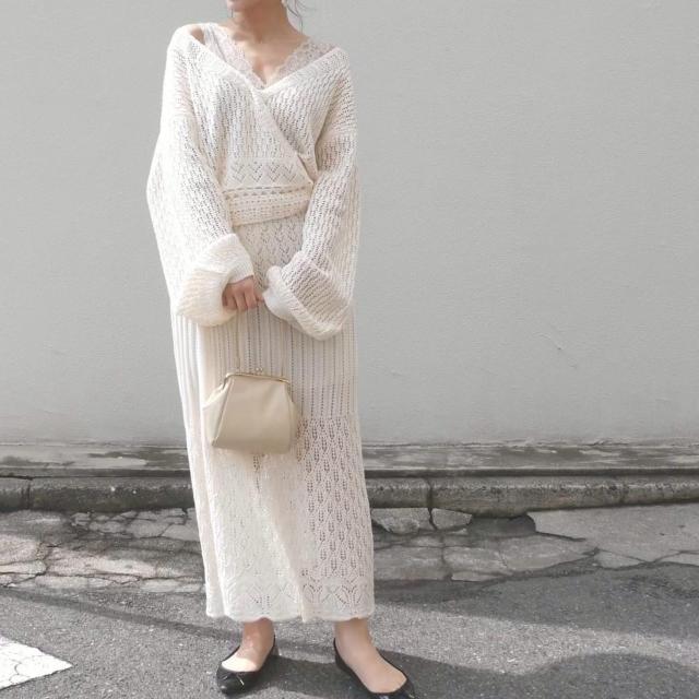 ◆Who's Who Chico/フーズフーチコ◆透かし柄ロングスカート★アイボリーF*秋コーデ♪美品 < ブランド  ◆Who's Who Chico/フーズフーチコ◆透かし柄ロングスカート★アイボリーF*秋コーデ♪美品  < ブランドの