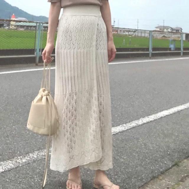 ◆Who's Who Chico/フーズフーチコ◆透かし柄ロングスカート★アイボリーF*秋コーデ♪美品 < ブランド  ◆Who's Who Chico/フーズフーチコ◆透かし柄ロングスカート★アイボリーF*秋コーデ♪美品 < ブランドの