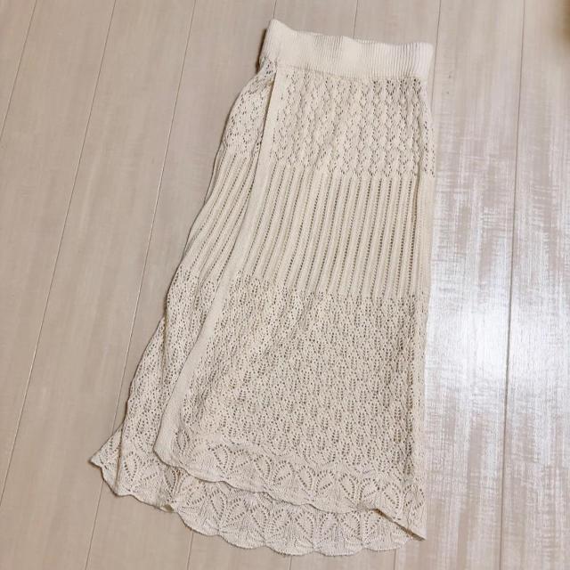 ◆Who's Who Chico/フーズフーチコ◆透かし柄ロングスカート★アイボリーF*秋コーデ♪美品 < ブランド  ◆Who's Who Chico/フーズフーチコ◆透かし柄ロングスカート★アイボリーF*秋コーデ♪美品 < ブランドの