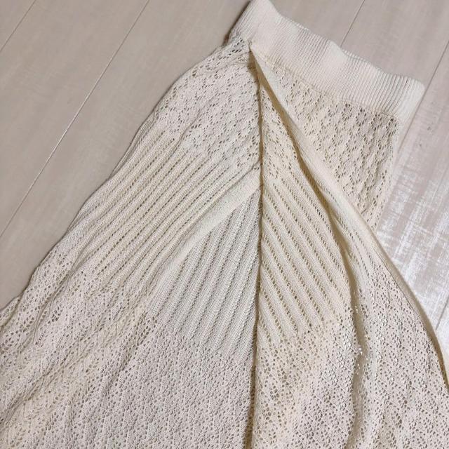 ◆Who's Who Chico/フーズフーチコ◆透かし柄ロングスカート★アイボリーF*秋コーデ♪美品 < ブランド  ◆Who's Who Chico/フーズフーチコ◆透かし柄ロングスカート★アイボリーF*秋コーデ♪美品 < ブランドの