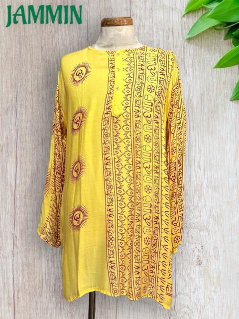 ラムナミクルタ 黄色 エスニック アジアン ヒッピー サイケ イエロー < 男性ファッション ラムナミクルタ 黄色 エスニック アジアン ヒッピー サイケ イエロー < 男性ファッションの