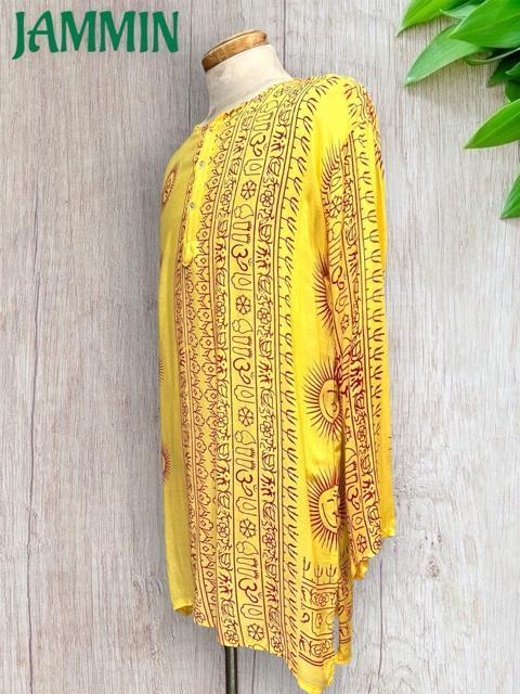 ラムナミクルタ 黄色 エスニック アジアン ヒッピー サイケ イエロー < 男性ファッション ラムナミクルタ 黄色 エスニック アジアン ヒッピー サイケ イエロー < 男性ファッションの