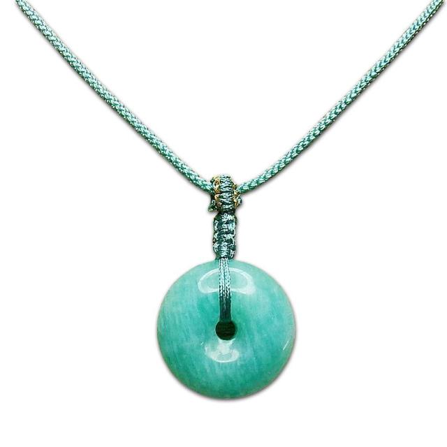 素晴らしい湖の色天然石良質アマゾナイト丸平安扣ペンダント糸ネックレス < 女性アクセサリー/時計 素晴らしい湖の色天然石良質アマゾナイト丸平安扣ペンダント糸ネックレス < 女性アクセサリー/時計の