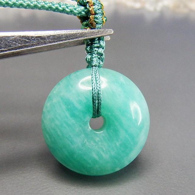素晴らしい湖の色天然石良質アマゾナイト丸平安扣ペンダント糸ネックレス < 女性アクセサリー/時計 素晴らしい湖の色天然石良質アマゾナイト丸平安扣ペンダント糸ネックレス < 女性アクセサリー/時計の