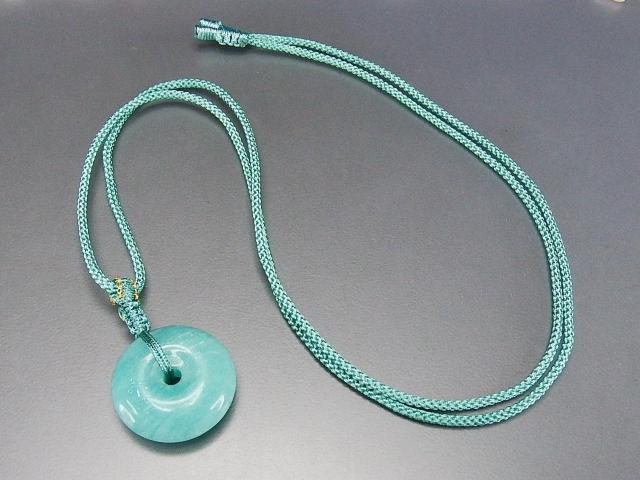 素晴らしい湖の色天然石良質アマゾナイト丸平安扣ペンダント糸ネックレス < 女性アクセサリー/時計 素晴らしい湖の色天然石良質アマゾナイト丸平安扣ペンダント糸ネックレス < 女性アクセサリー/時計の